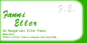 fanni eller business card